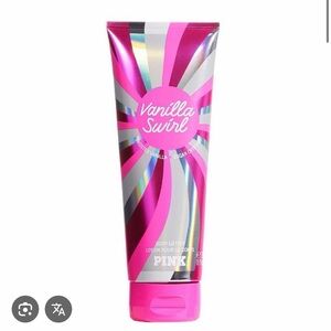 PINK Victoria's Secret Vanilla Swirl Body Lotion - Pink and Silver Design